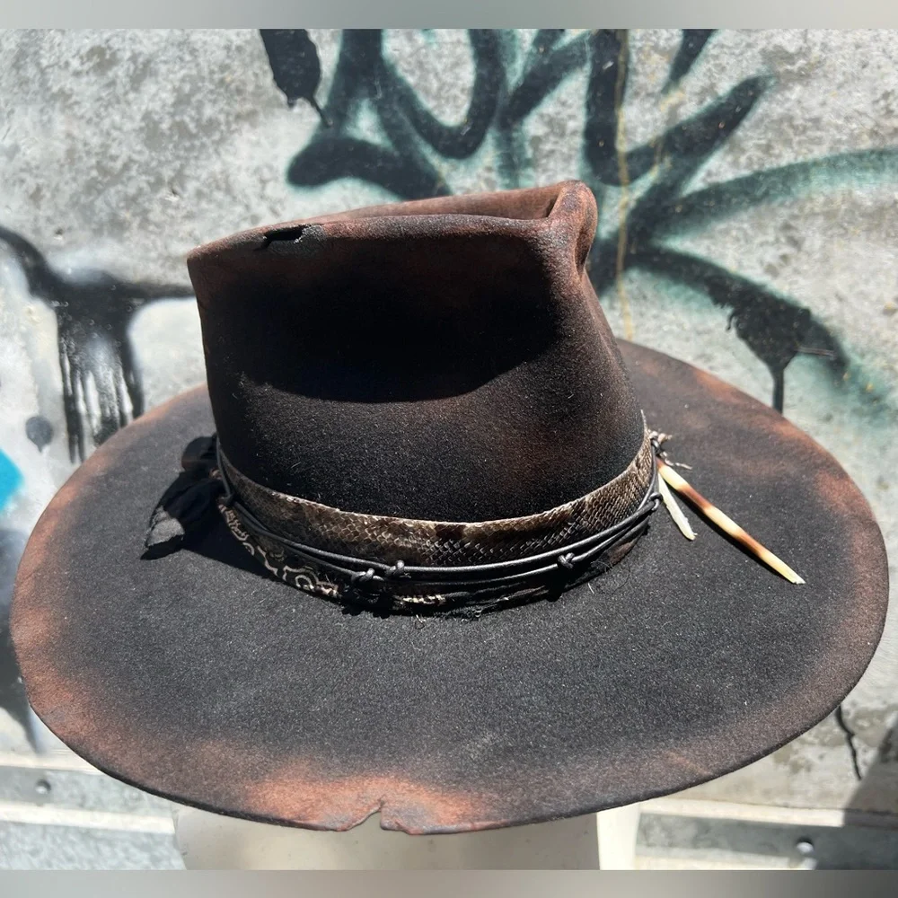 AFTER MIDNIGHT Custom Burned Dynafelt Hat - Picture 6 of 11